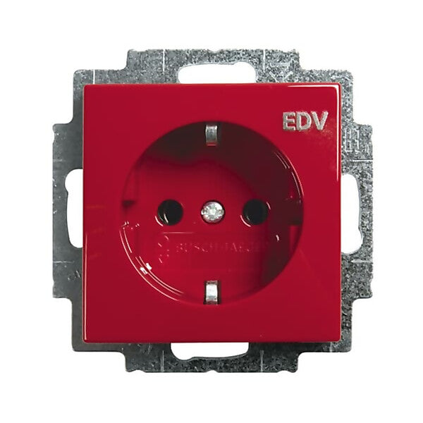 Busch-Jaeger SCHUKO Steckdosen-Einsatz rot 20 EUC/DV-917